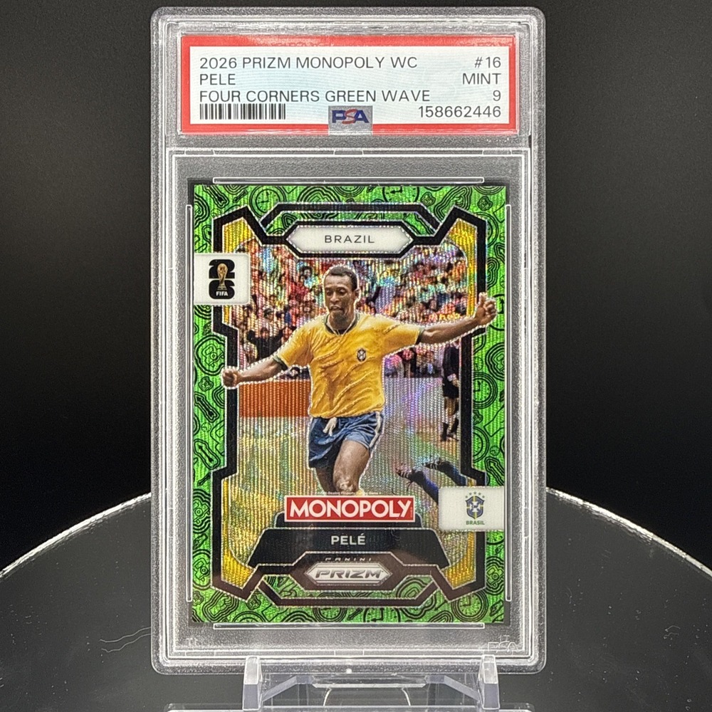 2026 Panini Prizm Monopoly Fifa World Cup - Pelé #16 Green Wave PSA 9 Mint